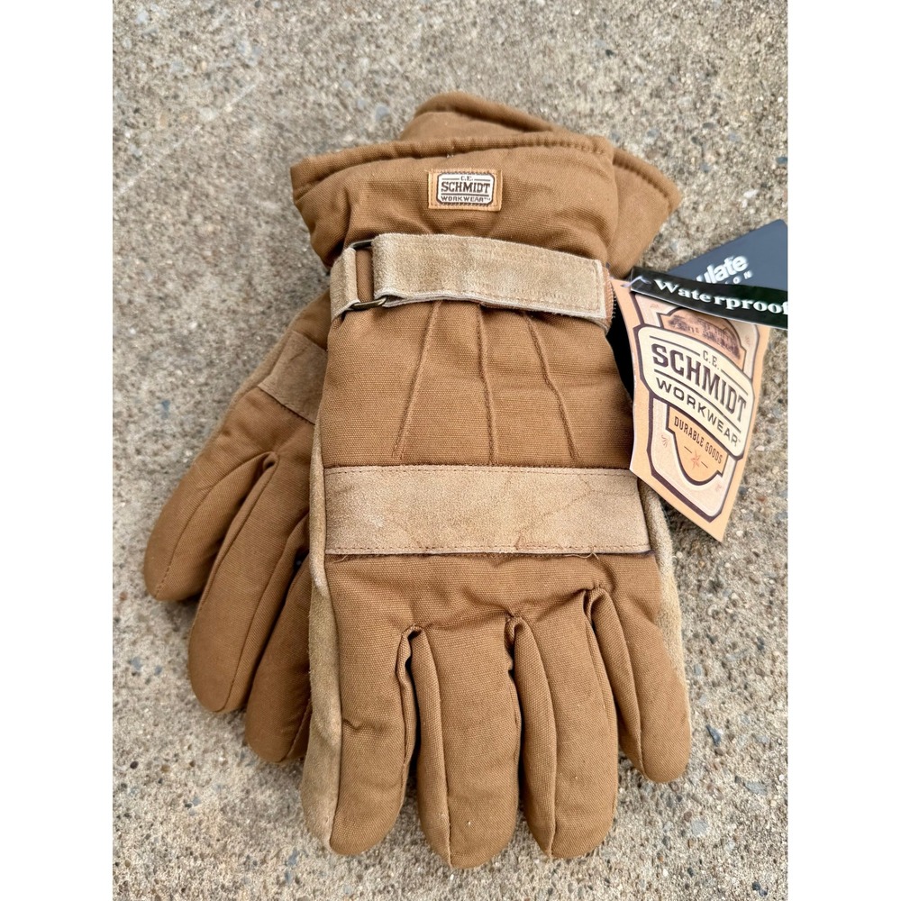 CE Schmidt Workwear Mens Waterproof Thinsulate Insulated Work Gloves Brown L